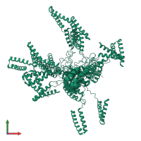 PDB entry 2lw7 coloured by chain, ensemble of 20 models, front view.