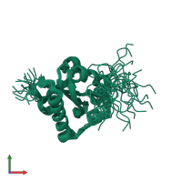 PDB entry 2lwf coloured by chain, ensemble of 20 models, front view.