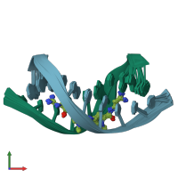 PDB entry 2lwh coloured by chain, ensemble of 11 models, front view.