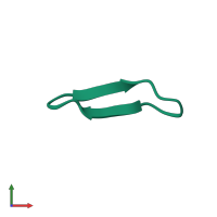 PDB entry 2lwt coloured by chain, ensemble of 20 models, front view.