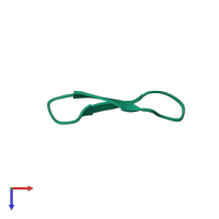 PDB entry 2lwt coloured by chain, ensemble of 20 models, top view.