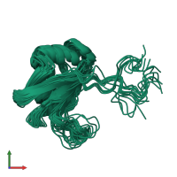 PDB entry 2lxi coloured by chain, ensemble of 19 models, front view.