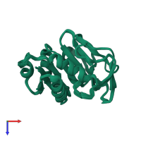 PDB entry 2lxn coloured by chain, ensemble of 20 models, top view.