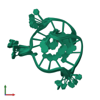 PDB entry 2lxq coloured by chain, ensemble of 12 models, front view.