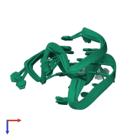 PDB entry 2lxq coloured by chain, ensemble of 12 models, top view.