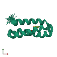 PDB entry 2lxy coloured by chain, ensemble of 32 models, front view.
