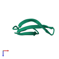 PDB entry 2lxz coloured by chain, ensemble of 20 models, top view.