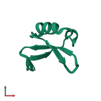 PDB entry 2ly6 coloured by chain, ensemble of 15 models, front view.