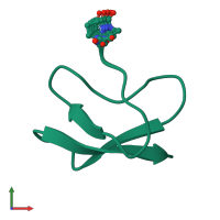 PDB entry 2lzx coloured by chain, ensemble of 20 models, front view.