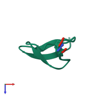 PDB entry 2lzy coloured by chain, ensemble of 20 models, top view.