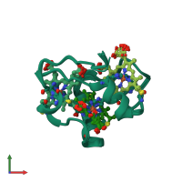 PDB entry 2lzz coloured by chain, ensemble of 20 models, front view.
