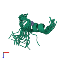 PDB entry 2m0e coloured by chain, ensemble of 20 models, top view.