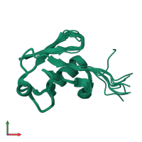 PDB entry 2m0x coloured by chain, ensemble of 10 models, front view.