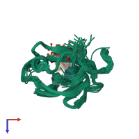 PDB entry 2m0z coloured by chain, ensemble of 20 models, top view.