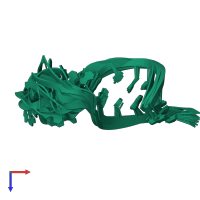 PDB entry 2m12 coloured by chain, ensemble of 10 models, top view.