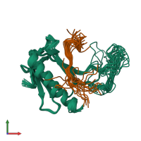 PDB entry 2m14 coloured by chain, ensemble of 20 models, front view.