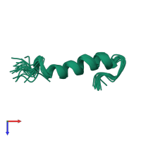 PDB entry 2m1j coloured by chain, ensemble of 20 models, top view.
