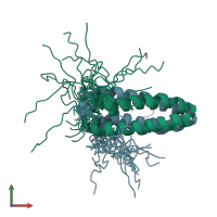 PDB entry 2m1l coloured by chain, ensemble of 20 models, front view.