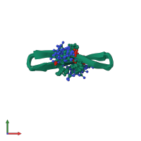 PDB entry 2m1p coloured by chain, ensemble of 20 models, front view.