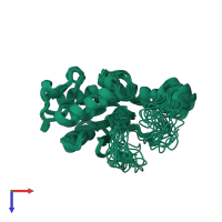 PDB entry 2m1w coloured by chain, ensemble of 20 models, top view.