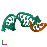 PDB entry 2m23 coloured by chain, ensemble of 20 models, front view.