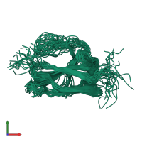 PDB entry 2m26 coloured by chain, ensemble of 20 models, front view.