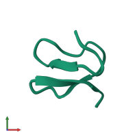 PDB entry 2m3j coloured by chain, ensemble of 20 models, front view.