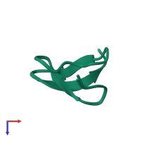 PDB entry 2m3j coloured by chain, ensemble of 20 models, top view.