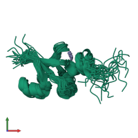 PDB entry 2m3l coloured by chain, ensemble of 20 models, front view.