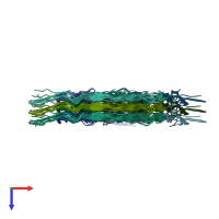 PDB entry 2m4j coloured by chain, ensemble of 20 models, top view.