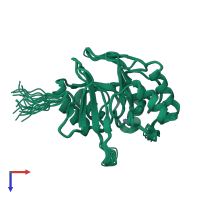 PDB entry 2m5c coloured by chain, ensemble of 20 models, top view.