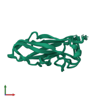 PDB entry 2m5g coloured by chain, ensemble of 20 models, front view.