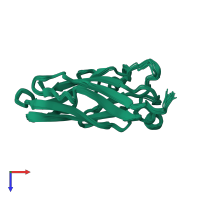 PDB entry 2m5g coloured by chain, ensemble of 20 models, top view.