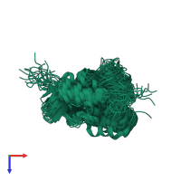 PDB entry 2m5h coloured by chain, ensemble of 20 models, top view.