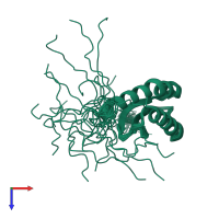 PDB entry 2m5o coloured by chain, ensemble of 20 models, top view.