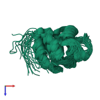 PDB entry 2m5v coloured by chain, ensemble of 20 models, top view.