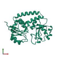 PDB entry 2m6k coloured by chain, ensemble of 30 models, front view.