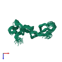 PDB entry 2m7f coloured by chain, ensemble of 20 models, top view.