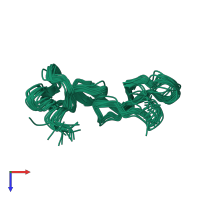 PDB entry 2m7h coloured by chain, ensemble of 20 models, top view.