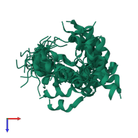 PDB entry 2m7x coloured by chain, ensemble of 25 models, top view.