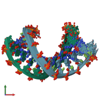 PDB entry 2m84 coloured by chain, ensemble of 10 models, front view.