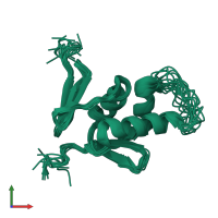 PDB entry 2m87 coloured by chain, ensemble of 15 models, front view.