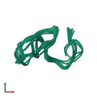 PDB entry 2m8f coloured by chain, ensemble of 20 models, front view.