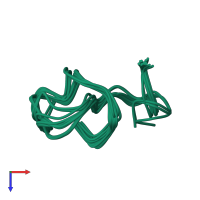 PDB entry 2m8f coloured by chain, ensemble of 20 models, top view.