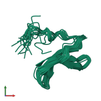 PDB entry 2m8i coloured by chain, ensemble of 20 models, front view.