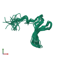 PDB entry 2m8j coloured by chain, ensemble of 20 models, front view.