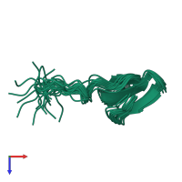 PDB entry 2m8j coloured by chain, ensemble of 20 models, top view.