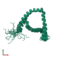 PDB entry 2m8r coloured by chain, ensemble of 20 models, front view.