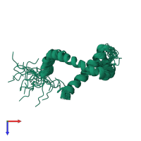 PDB entry 2m8r coloured by chain, ensemble of 20 models, top view.