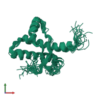 PDB entry 2m8t coloured by chain, ensemble of 20 models, front view.